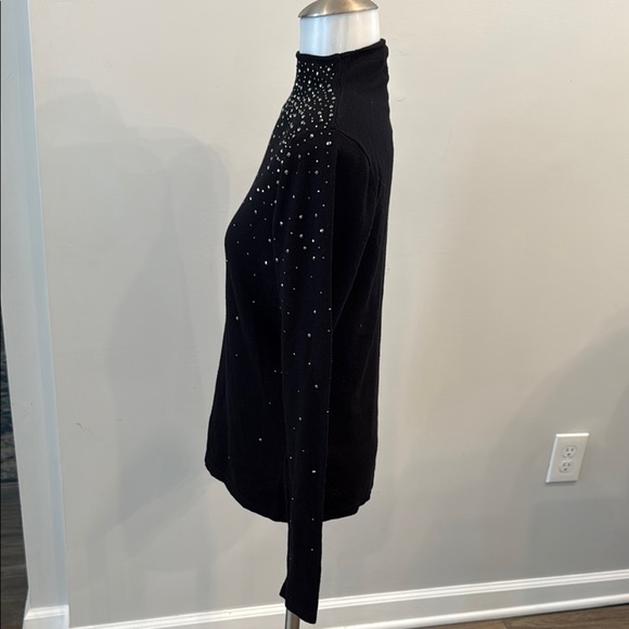 Vila Milano Small Black Sparkle Embellished Crew Neck Sweater - Picture 5 of 7